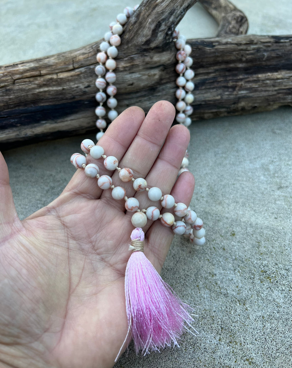 Red Jasper Mala 108 Beads – Hand Knotted Gemstone Meditation Prayer Necklace