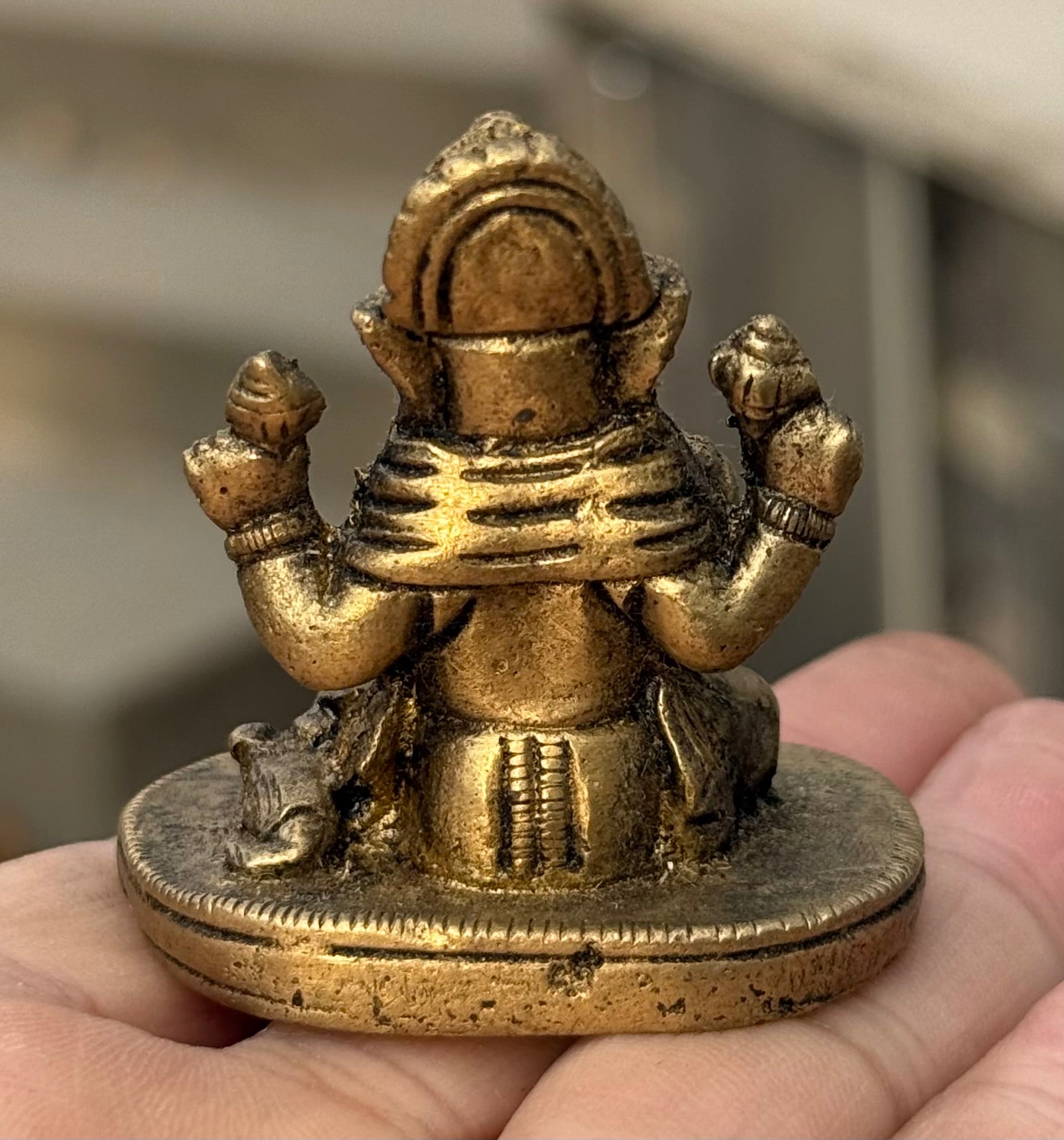 Small Ganesha Statue Solid Brass Handcrafted In India - DharmaObjects