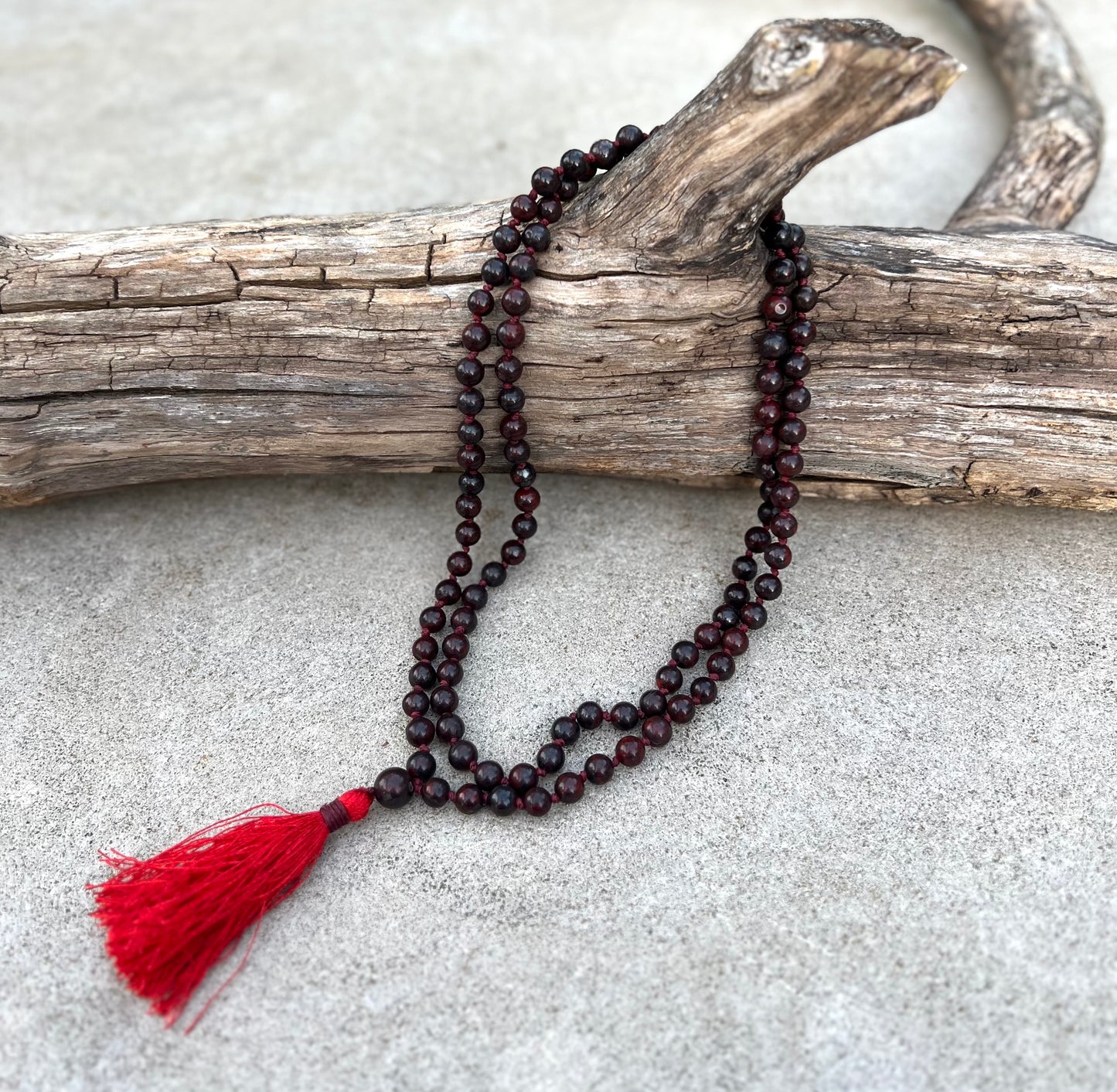 108 Beads Hand-Knotted Dragon Blood Stone Mala Rosary | Natural Gemstone Meditation Necklace | Japa Mala for Healing, Grounding, and Chakra Balancing