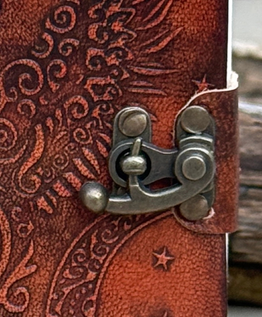 Handmade Moon Goddess Embossed Leather Journal