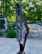 Larvikite Mala 108 Beads – Hand Knotted Gemstone Meditation Prayer Necklace
