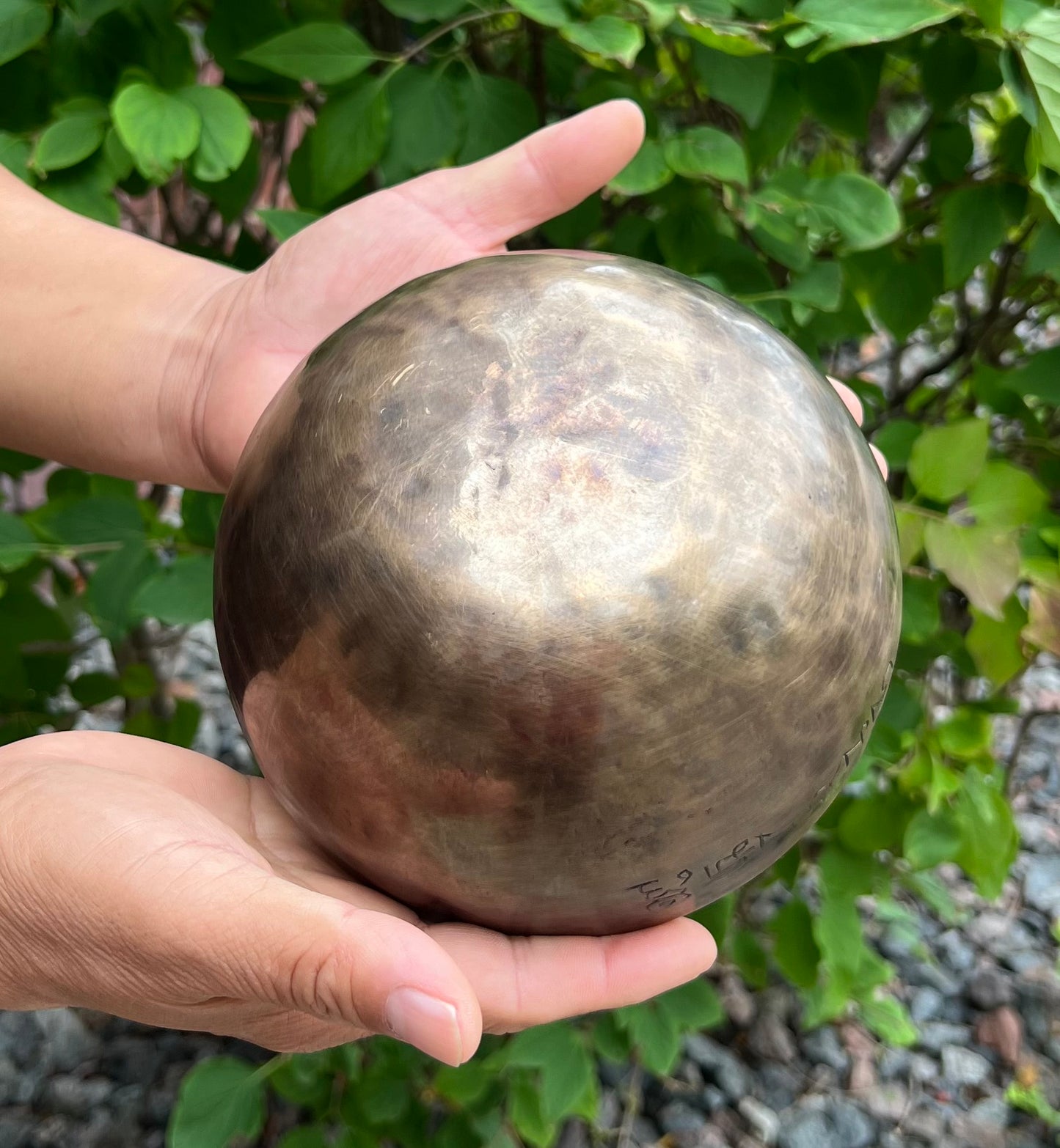 Hand Hammered Tibetan Full Moon Singing Bowl from Nepal 6 Inches