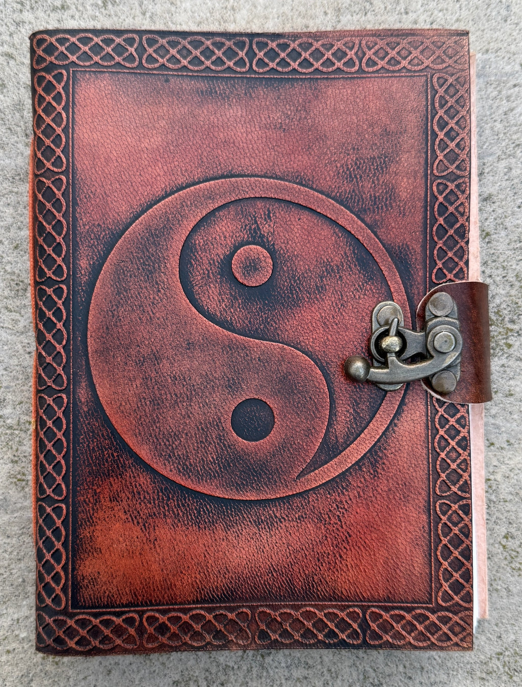 Handmade Yin Yang Embossed Leather Journal