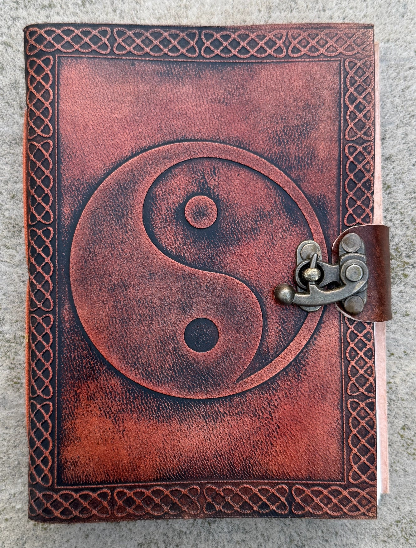 Handmade Yin Yang Embossed Leather Journal