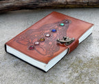 Handmade 7 Chakras Embossed Leather Journal