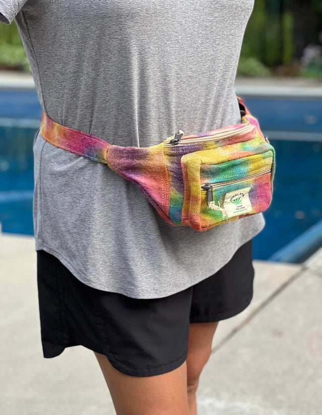 Boho Style Hemp Fanny Pack – Handmade Adjustable Waist & Crossbody Bag