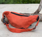 Boho Style Hemp Fanny Pack – Handmade Adjustable Waist & Crossbody Bag