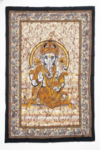 Ganesha Ganesh Tapestry Wall Hanging | Heavy Cotton Fabric Spiritual Decor | 84” x 54” Large Boho Wall Art - DharmaObjects