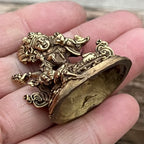 Small Brass Female Buddha Green Tara Dolma Statue - Handcrafted in Nepal - DharmaObjects
