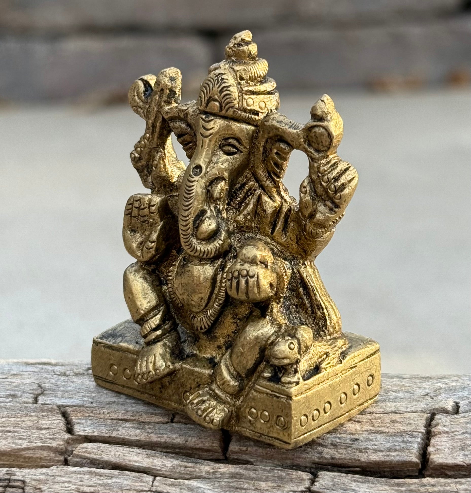Small Ganesha Statue Solid Brass Handcrafted In India - DharmaObjects