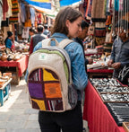 KayJayStyles Multi-Patch Hemp Nepal Backpack – Handmade Large Multi-Pocket Bag
