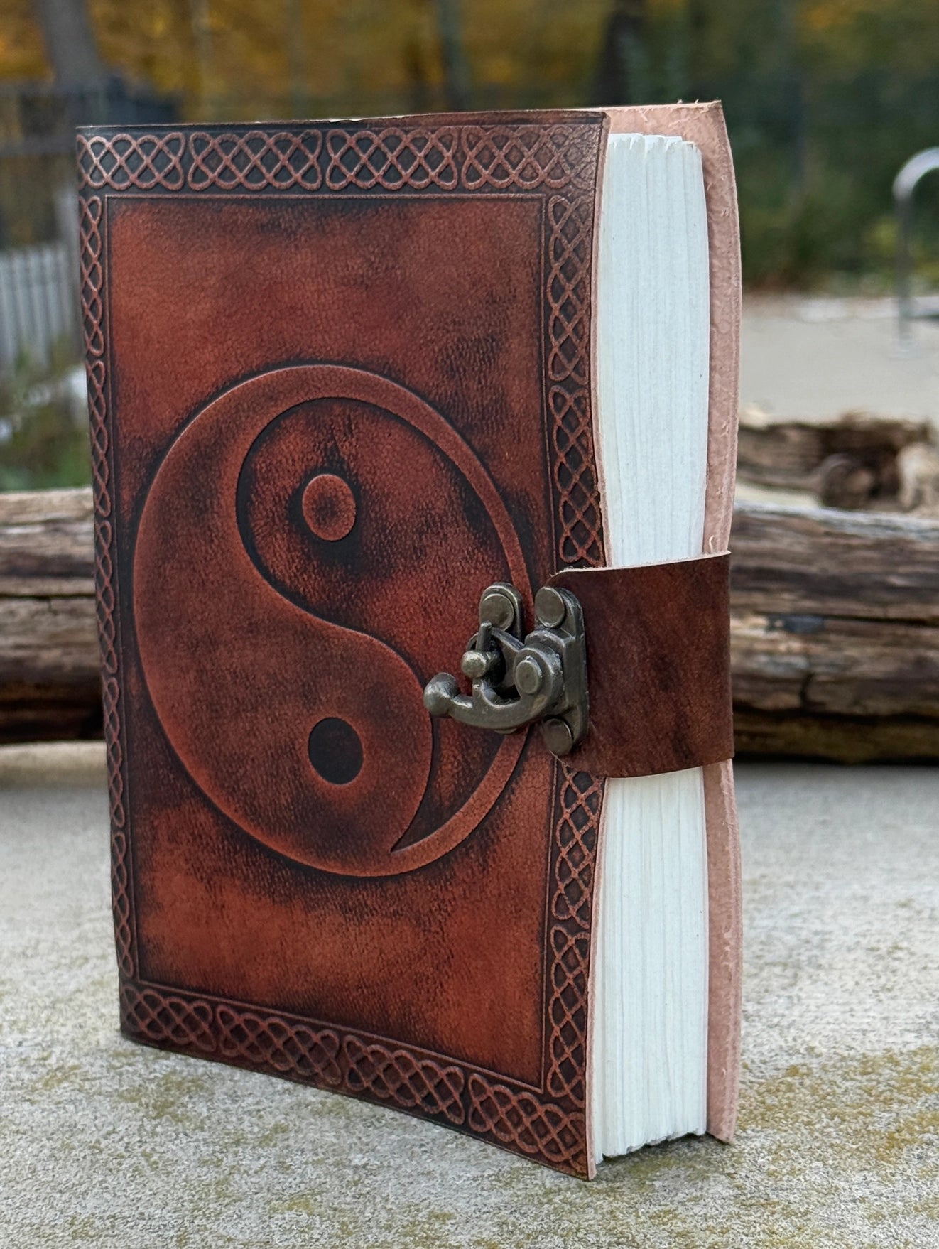 Handmade Yin Yang Embossed Leather Journal
