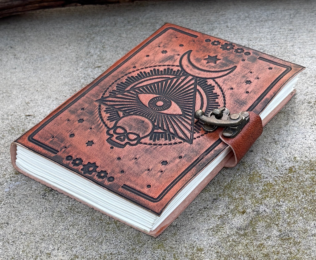 Handmade Pyramid Eye Embossed Leather Journal