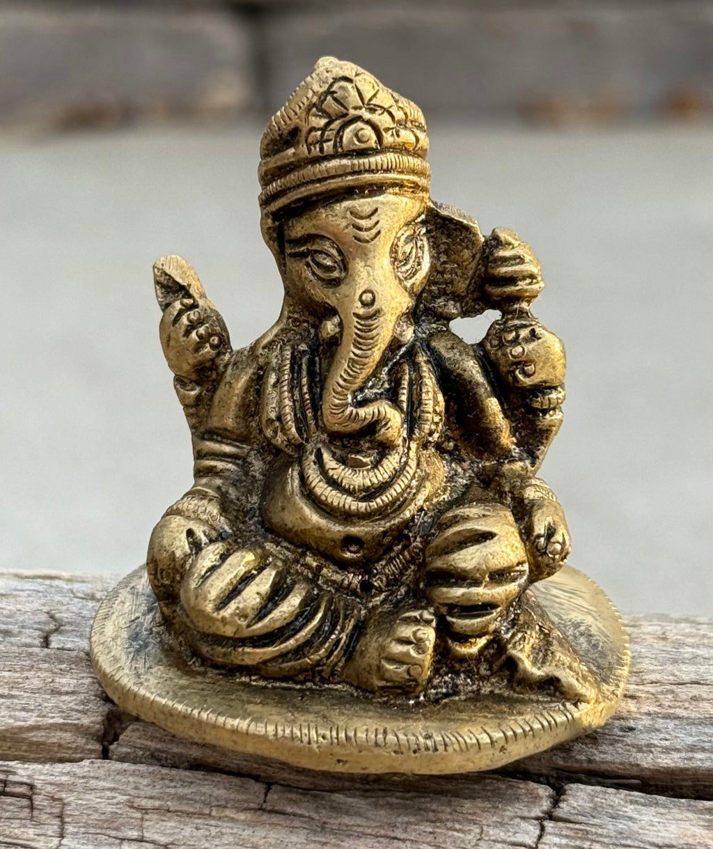 Small Ganesha Statue Solid Brass Handcrafted In India - DharmaObjects