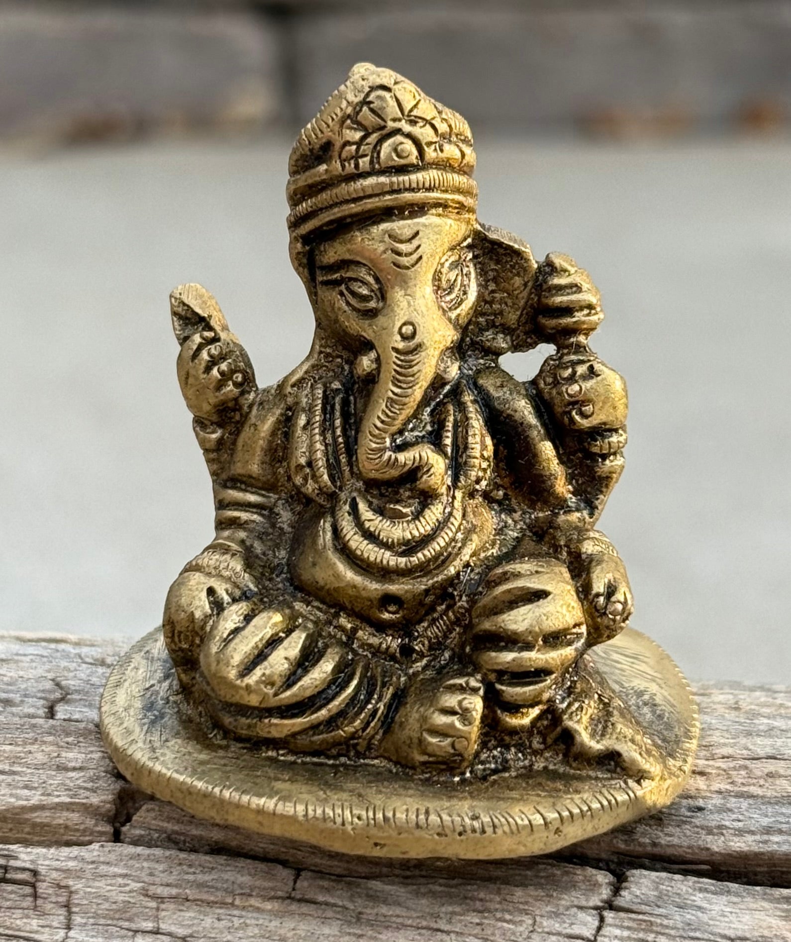 Small Ganesha Statue Solid Brass Handcrafted In India - DharmaObjects