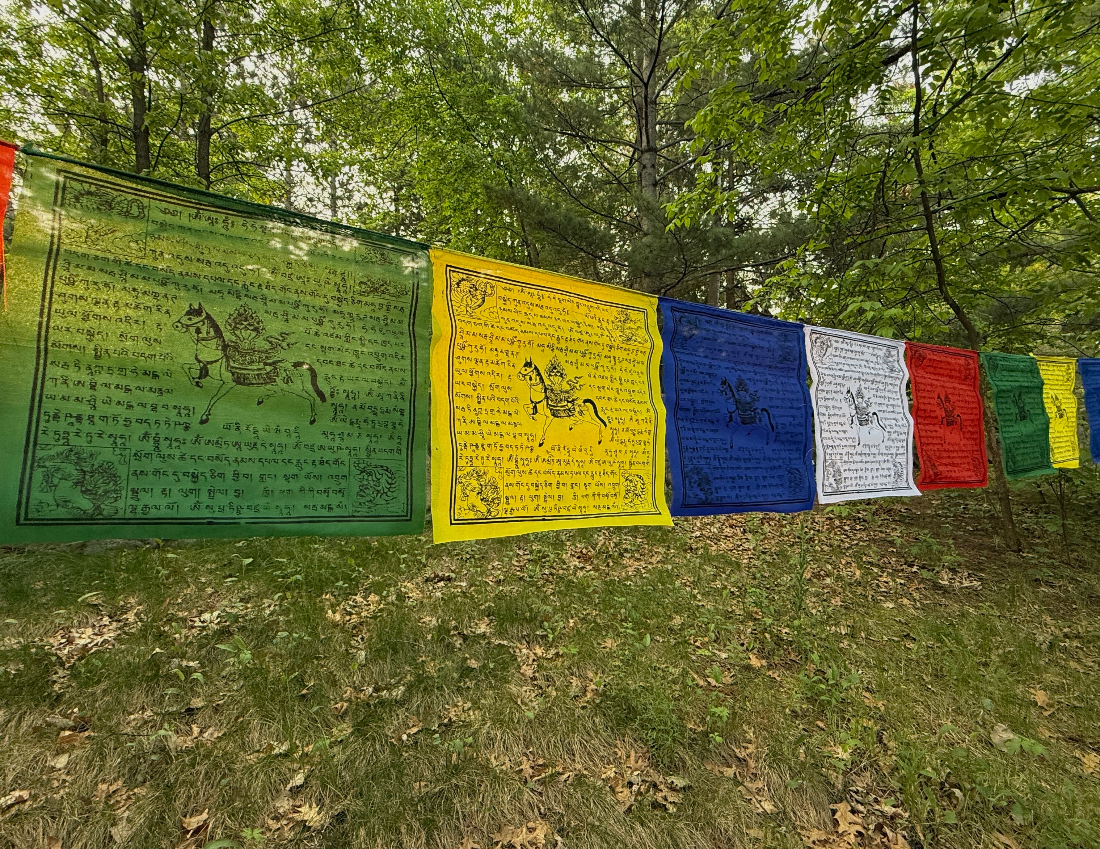 Tibetan Buddhist Prayer Flags Indoor Outdoor Wind Horse Prayer Flags - Pack of 25 Flags - DharmaObjects