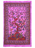 Tree of Life Tapestry Wall Hanging – Boho Beach Throw, Spiritual Nature Wall Decor, Large 80” x 53” Mandala Home Accent - DharmaObjects