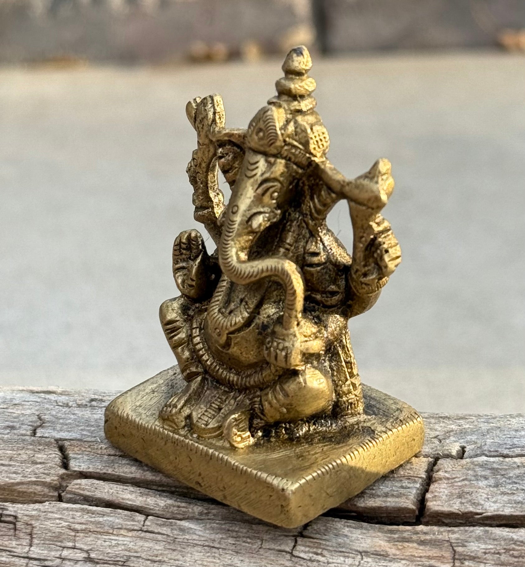 Small Ganesha Statue Solid Brass Handcrafted In India - DharmaObjects