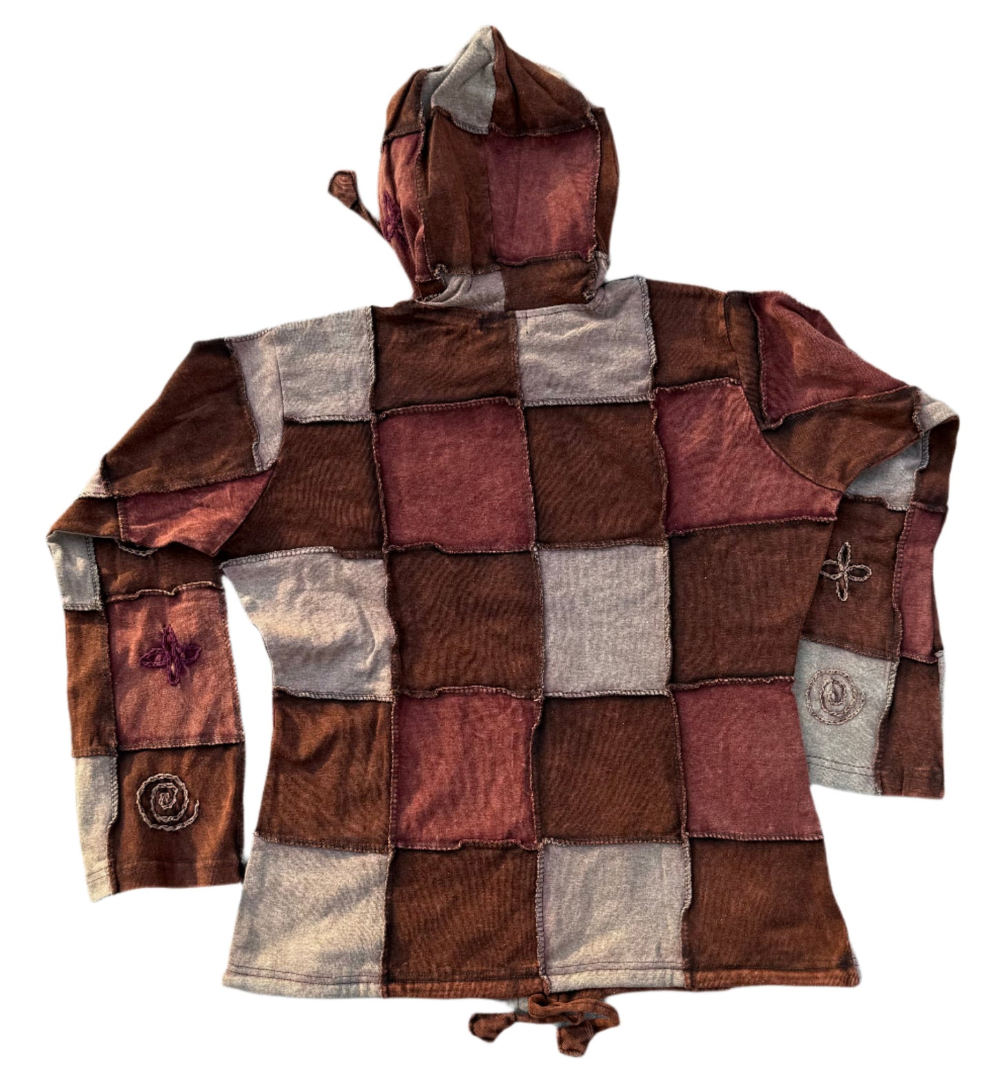 Patchwork Embroidered Hoodie Jacket - Handcrafted in Nepal