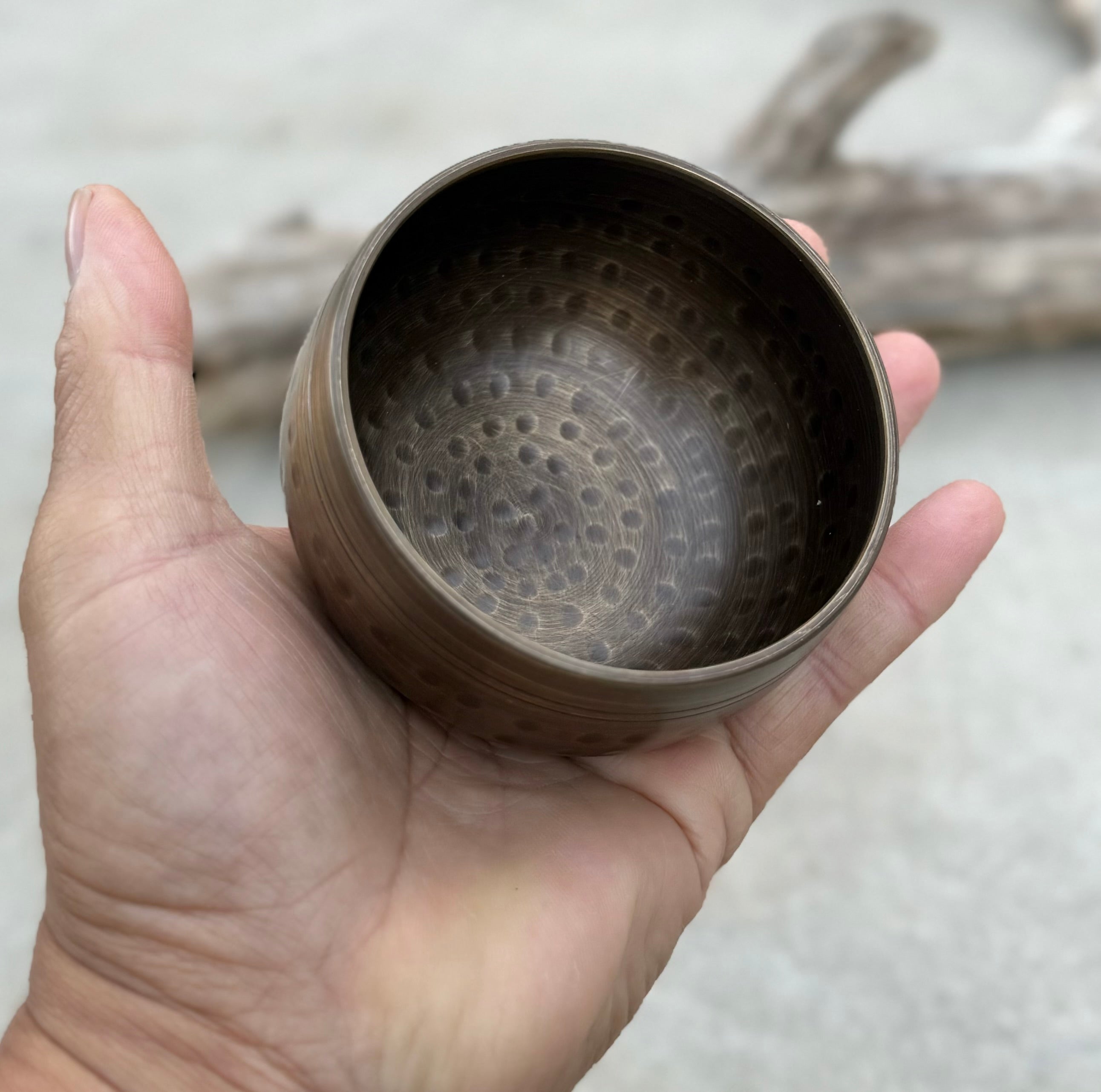 Tibetan Palm Size Singing Bowl Complete Set - DharmaObjects