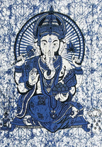 Ganesha Ganesh Tapestry Wall Hanging | Heavy Cotton Fabric Spiritual Decor | 84” x 54” Large Boho Wall Art - DharmaObjects