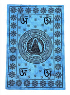 Buddha Om Mani Padme Hum Cotton Wall Hanging, Tibetan Mantra - DharmaObjects