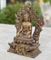 Buddha Statue Solid Brass Dhyana Mudra for Home Altar Shrine Meditation Room 10.5 Inches Tall