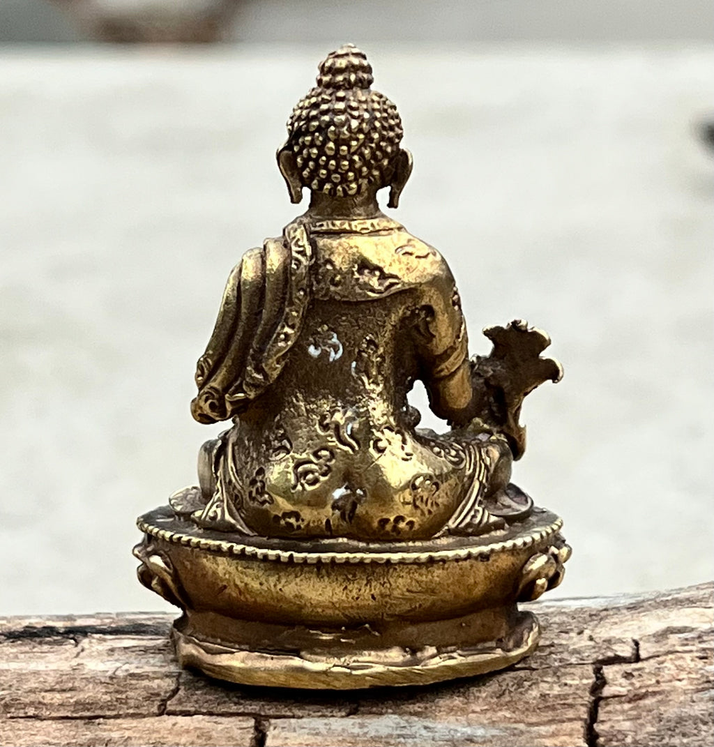 Small Brass Healing Medicine Buddha statue From Nepal - DharmaObjects