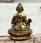 Small Brass Healing Medicine Buddha statue From Nepal - DharmaObjects