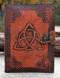 Handmade Triquetra Embossed Leather Journal