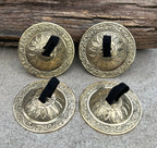 2 Pairs Brass Lotus Flower Finger Cymbals Zills for Belly Dancing