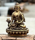 Small Brass Healing Medicine Buddha statue From Nepal - DharmaObjects