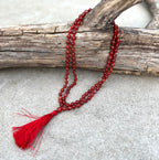Carnelian Mala 108 Beads – Hand Knotted Gemstone Meditation Prayer Necklace