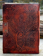 Handmade Moon Goddess Embossed Leather Journal