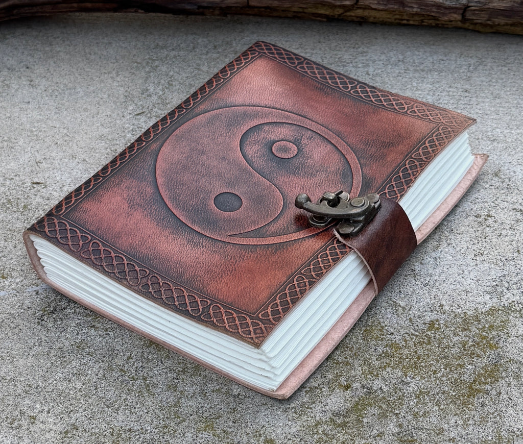 Handmade Yin Yang Embossed Leather Journal
