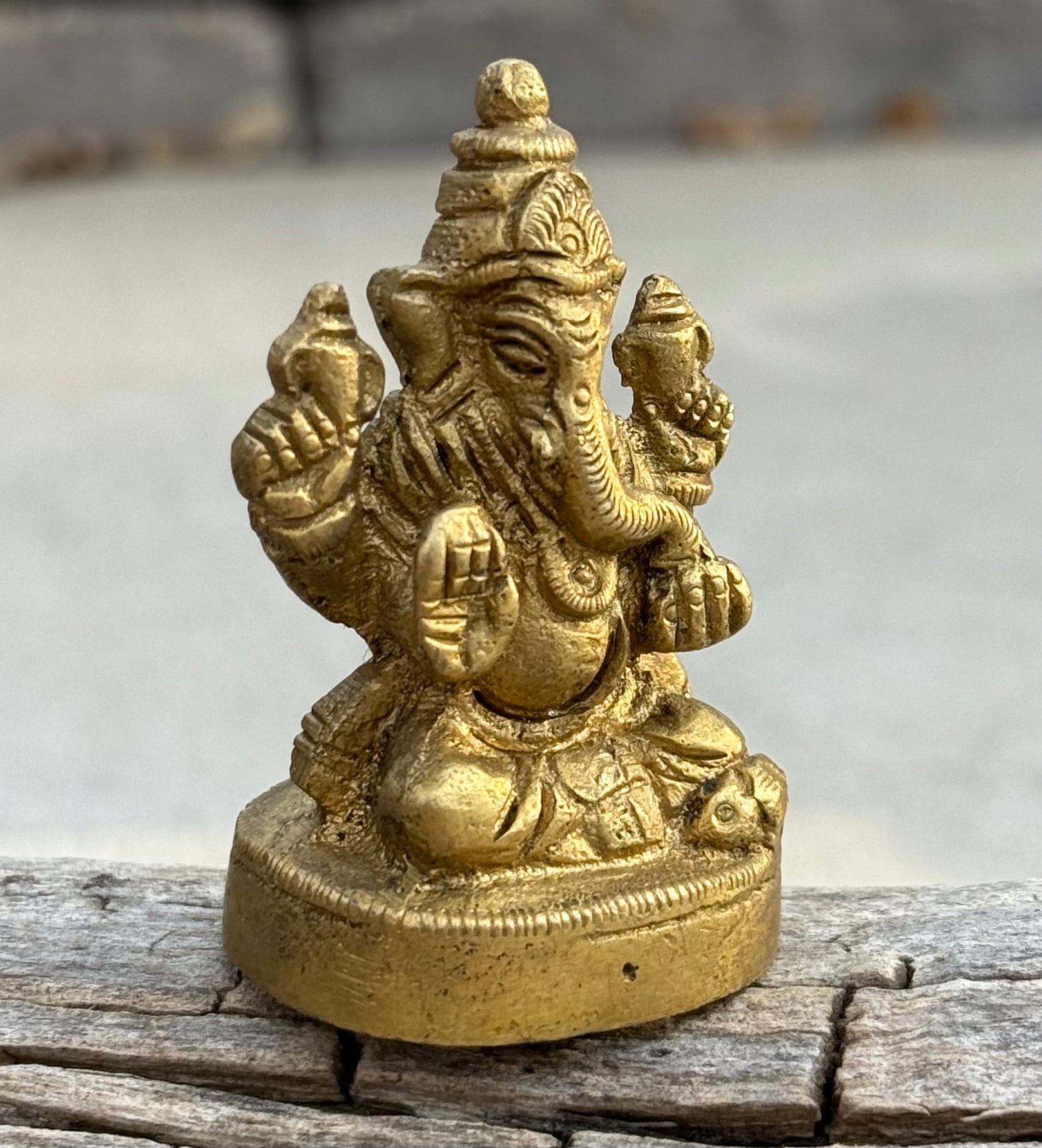 Small Ganesha Statue Solid Brass Handcrafted In India - DharmaObjects