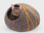 KayJayStyles Felt Cat Cave / Cat Bed / Warm Cat House / Cat Cocoon Hand Felted Natural Wool Eco-Friendly - Great Cat Gift