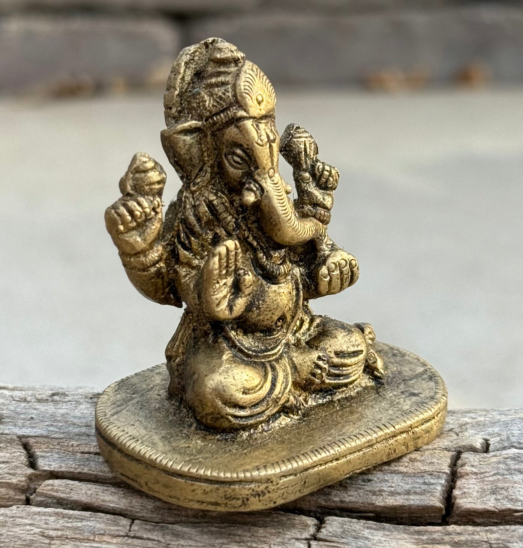 Small Ganesha Statue Solid Brass Handcrafted In India - DharmaObjects