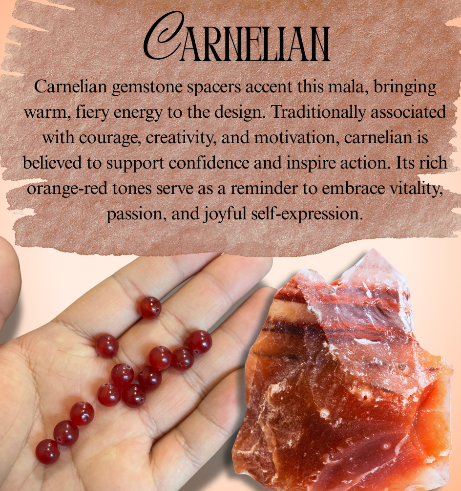 Sandalwood Carnelian Mala