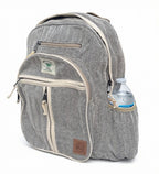 KayJayStyles Black Stripe Hemp Nepal Backpack – Handmade Large Multi-Pocket Bag