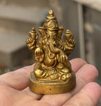Small Ganesha Statue Solid Brass Handcrafted In India - DharmaObjects
