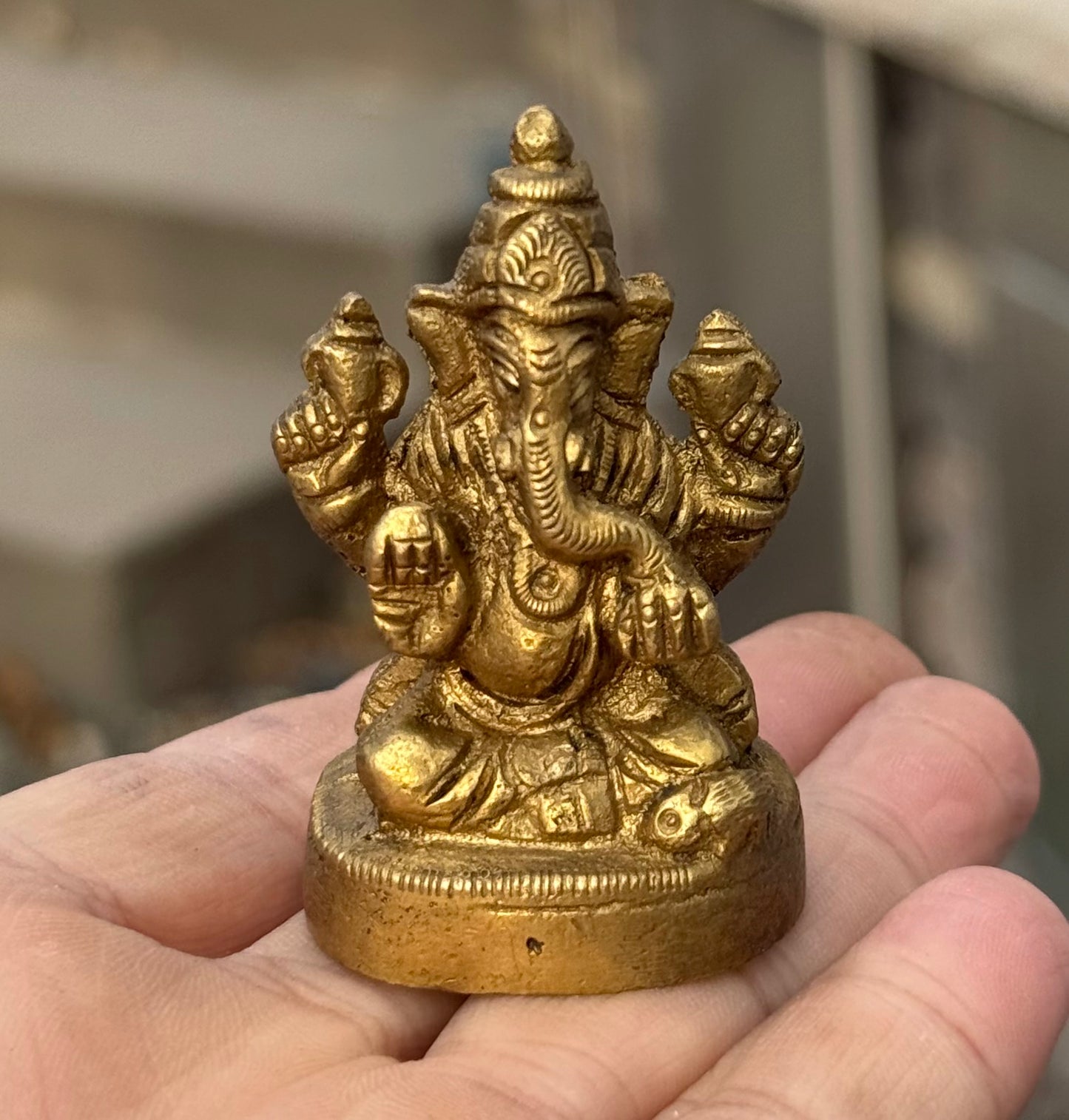 Small Ganesha Statue Solid Brass Handcrafted In India