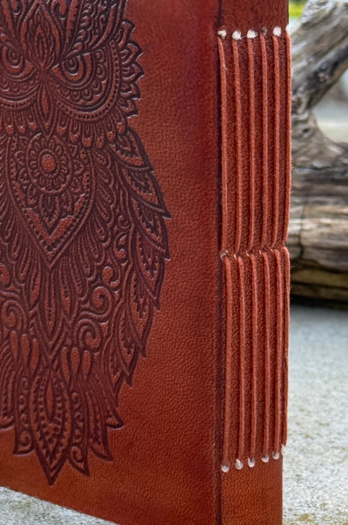 Handmade Owl Embossed Leather Journal
