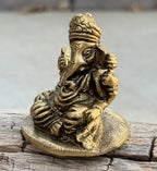 Small Ganesha Statue Solid Brass Handcrafted In India - DharmaObjects