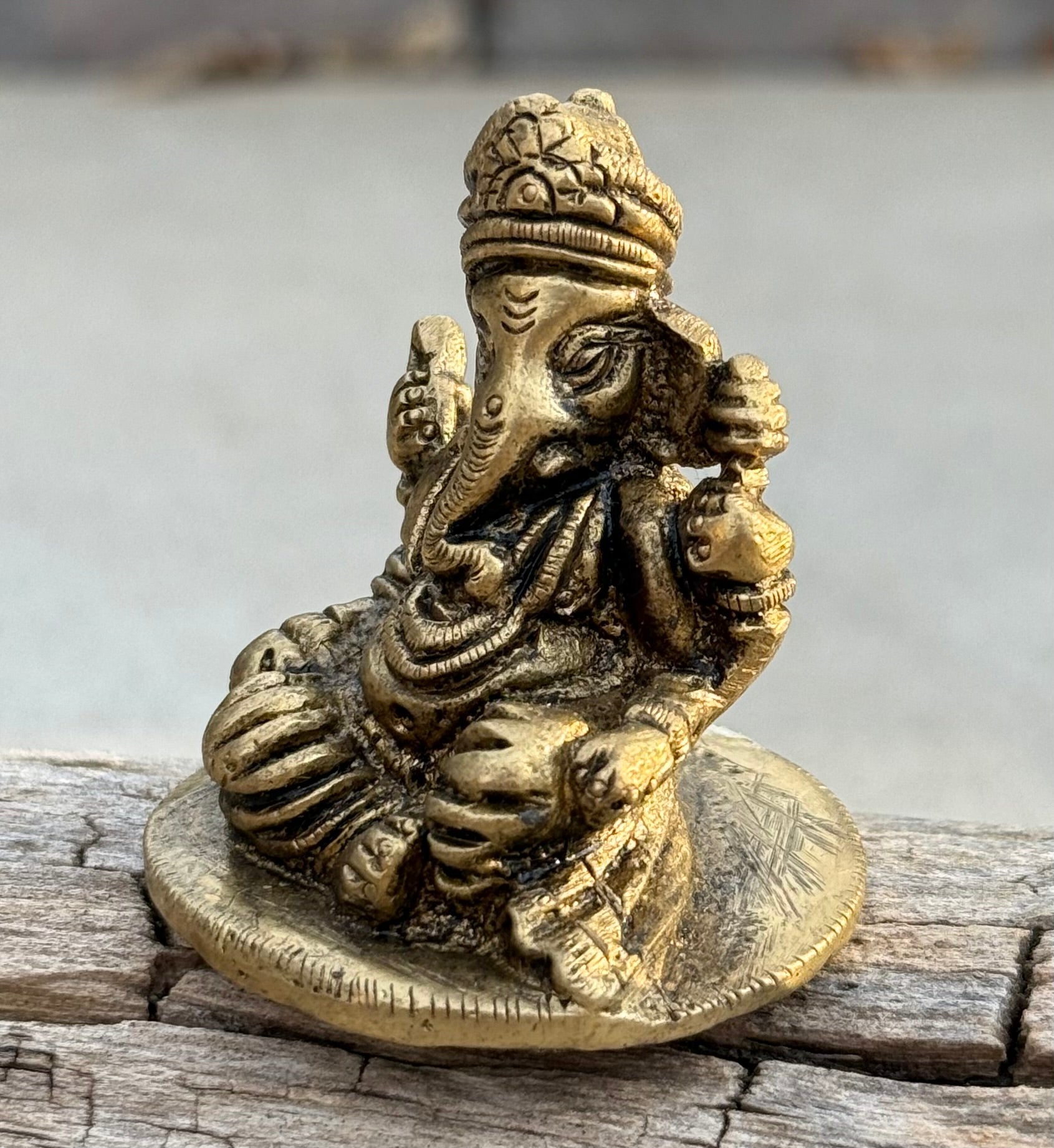 Small Ganesha Statue Solid Brass Handcrafted In India - DharmaObjects