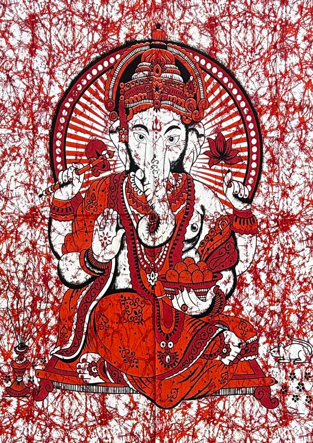 Ganesha Ganesh Tapestry Wall Hanging | Heavy Cotton Fabric Spiritual Decor | 84” x 54” Large Boho Wall Art - DharmaObjects