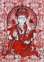 Ganesha Ganesh Tapestry Wall Hanging | Heavy Cotton Fabric Spiritual Decor | 84” x 54” Large Boho Wall Art - DharmaObjects