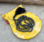 Hematite Mala 108 Beads – Hand Knotted Gemstone Meditation Prayer Necklace