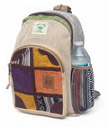 KayJayStyles Multi-Patch Handmade Hemp Backpack – Small Lightweight Nepal Daypack
