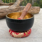 Premium Tibetan Mani Style Inward-Curved Thick-Wall Singing Bowl Set
